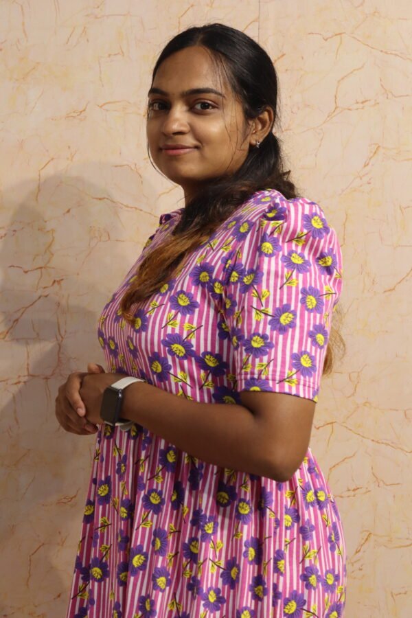 Non Feeding- Puff Sleeve-Pink Line