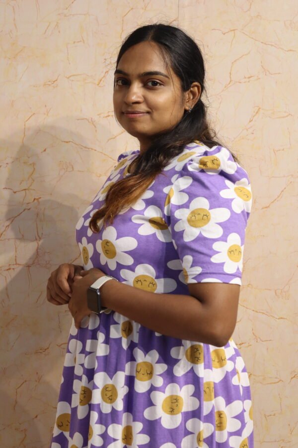 Non Feeding-Puff Sleeve-Lavender Flower