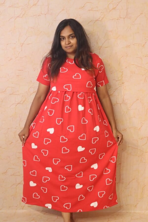 Feeding Normal Sleeve - Red Color Heart Design