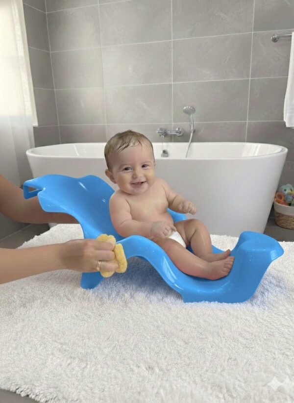 Luxury Baby Bath Chair with Comfortable Reclining Design - Blue