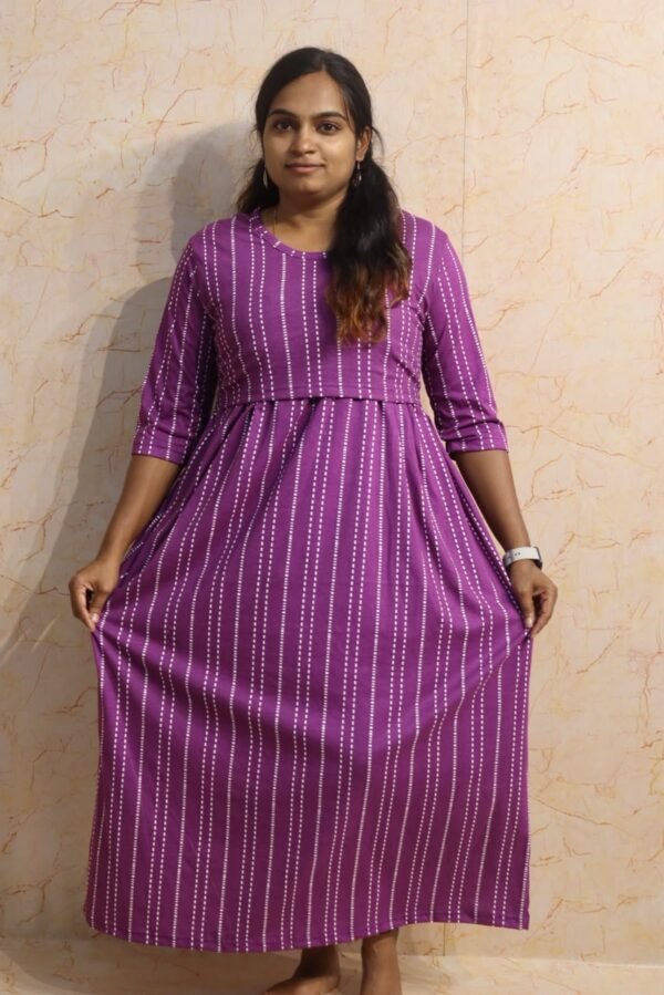 Feeding 3/4 Sleeve- Violet Dot