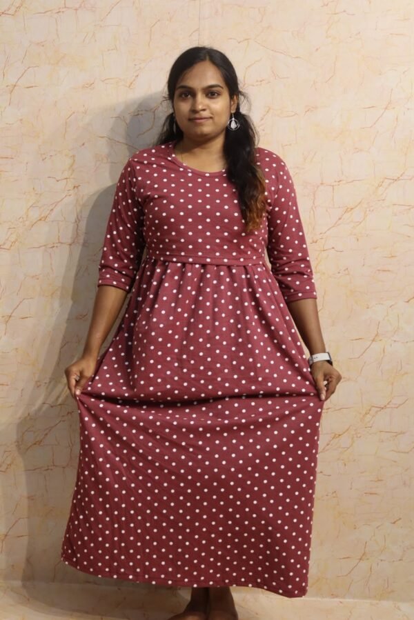Feeding 3/4 Sleeve-Brown Dot