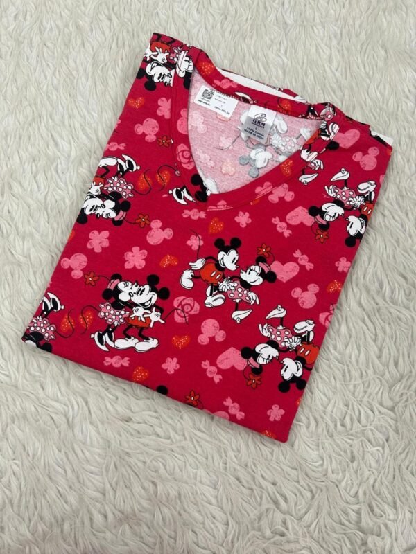 Long Polo T-Shirt-Red Mickey Mouse