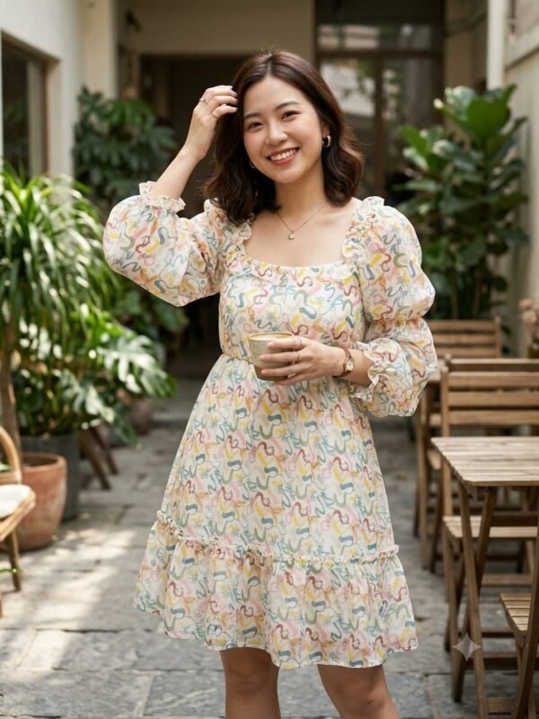 G-Frock Top-Multicolour Line-Western Top