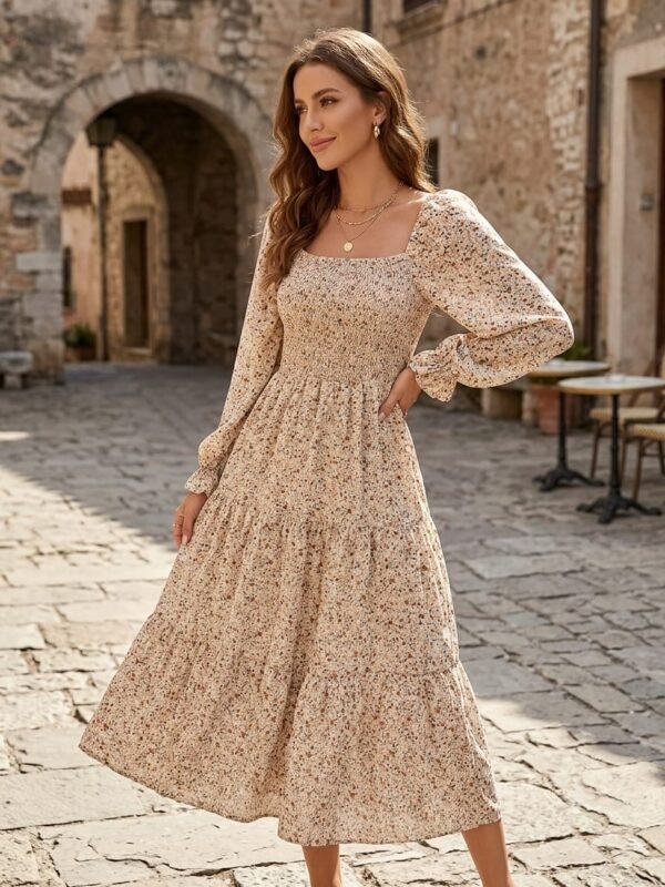 G-Frock Top-Brown Printed-Western Top