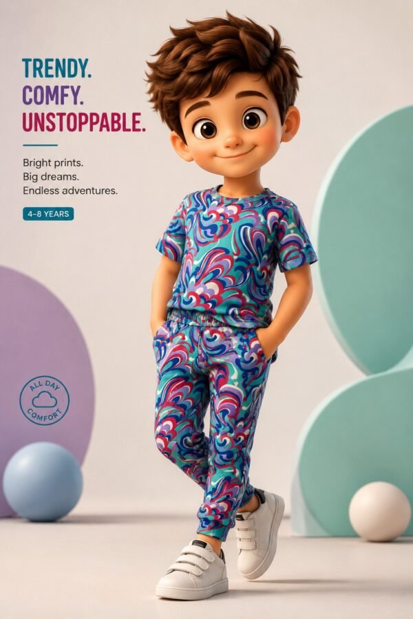 Kids- CO-ORD SET-Sky blue