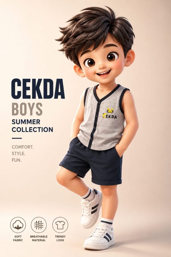 Kids- Shorts&T-Shirt Ash-Black
