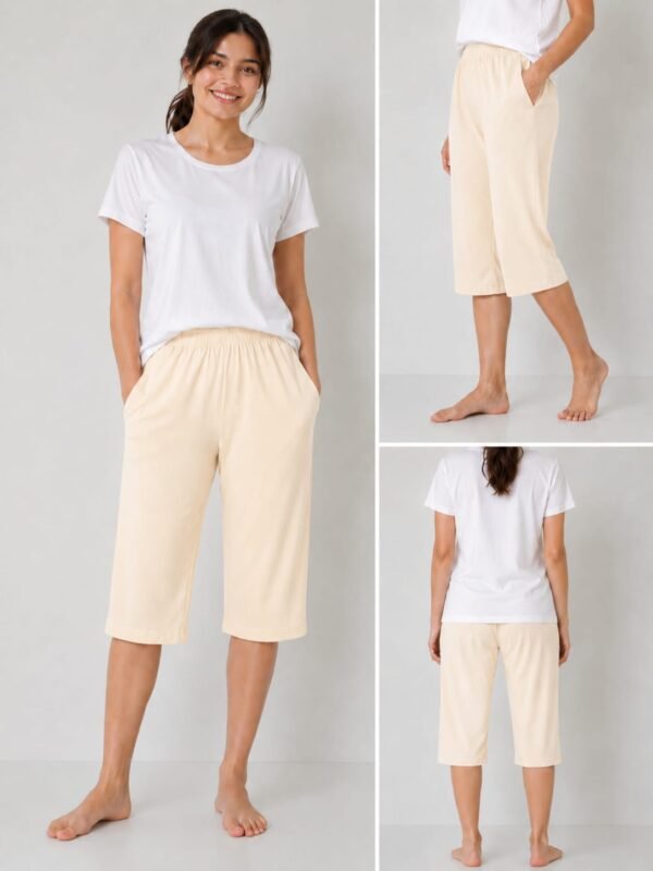 Women’s Cotton Capri Pants | Comfortable Knee-Length Lounge & Casual Wear