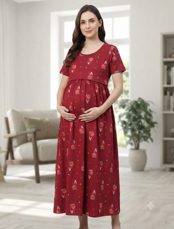 Feeding Normal Sleeve - Maroon Love Print