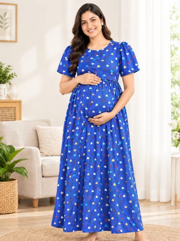 Feeding Puff Sleeve - Lavender with Multicolor heart Print