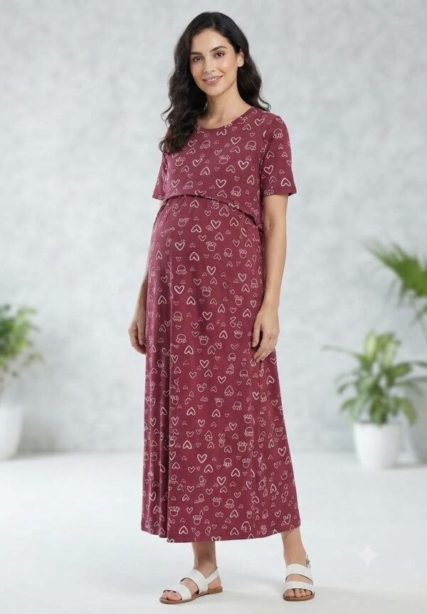 Feeding Normal Sleeve - Maroon with heart