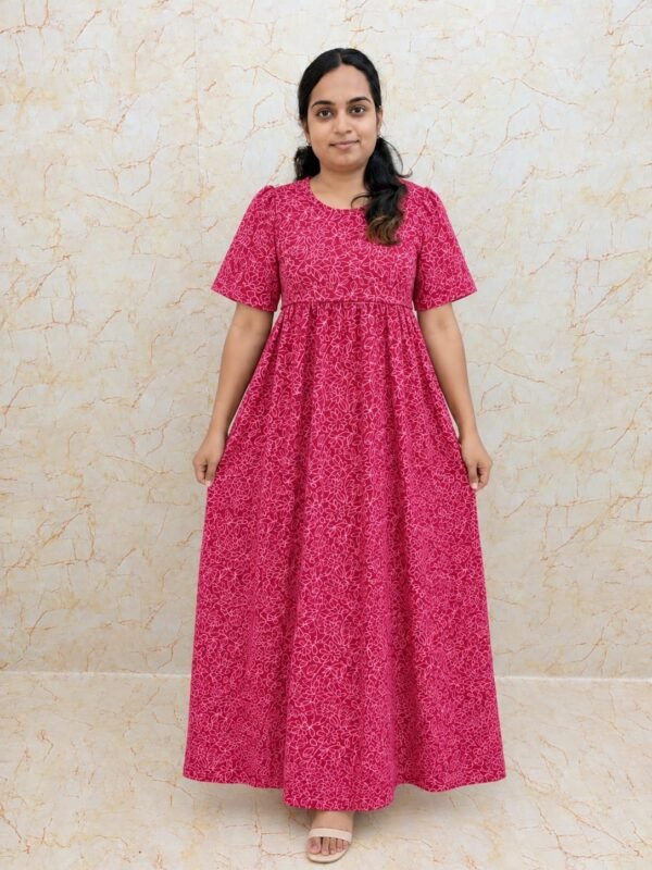 Feeding Puff Sleeve - Pink with Flower Print