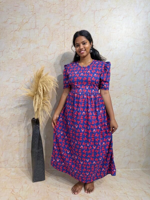 Non-Feeding Puff Sleeve - Navy blue with Ribbon