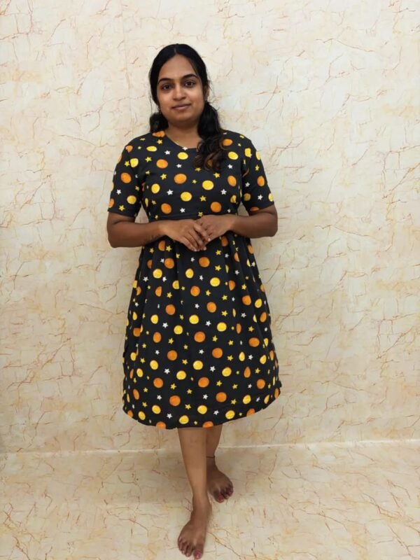 Calf length - Black with moon print