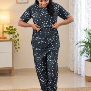 Feeding T-Shirt & Pant - Black with Star - L