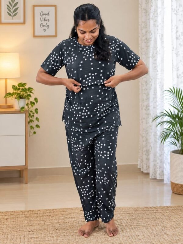 Feeding T-Shirt & Pant - Black with Star